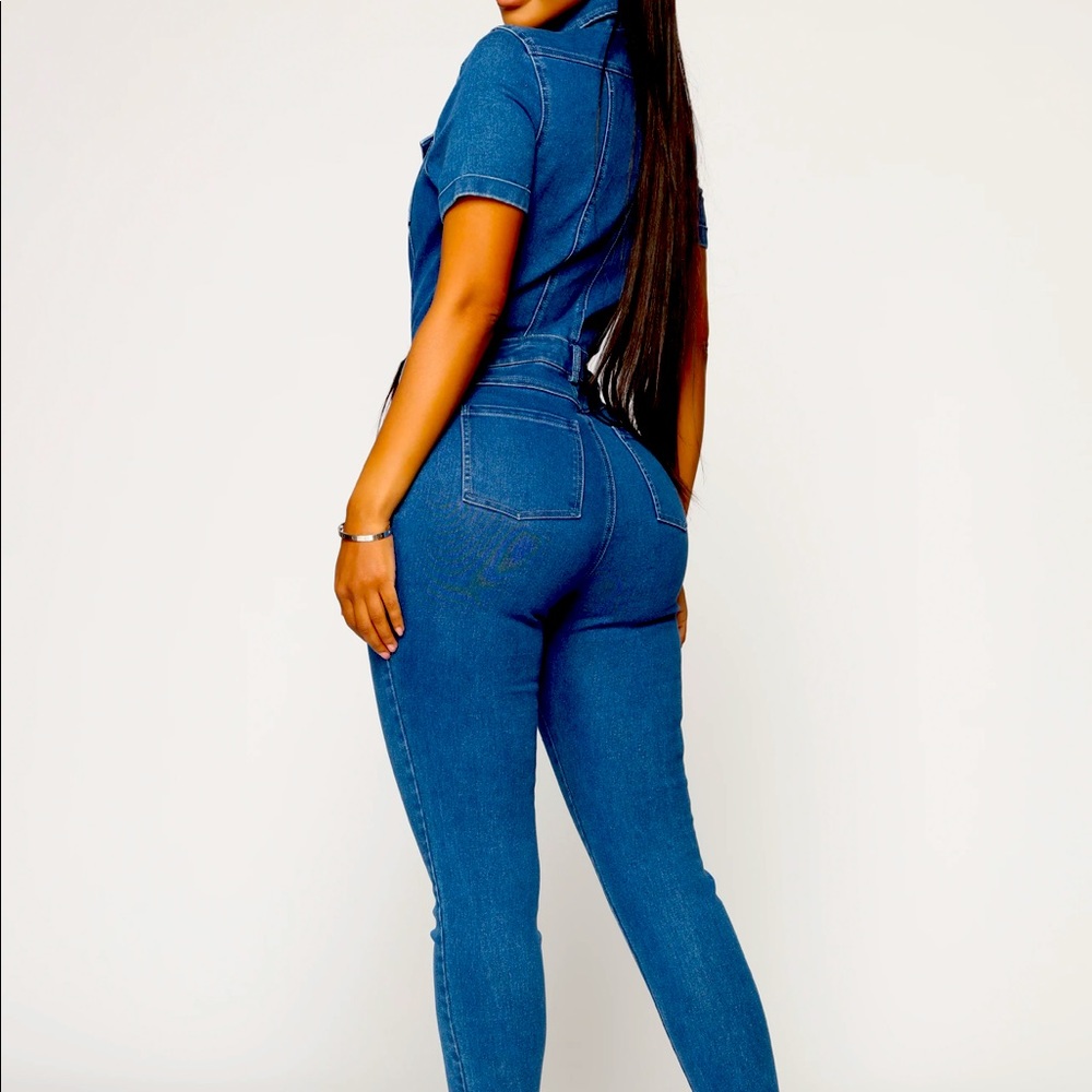 Cutie denim jumpsuit- Dark Wash